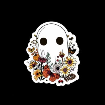 Ghost Autumn Flowers Sticker