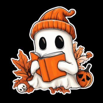 Halloween Reading Ghost Sticker