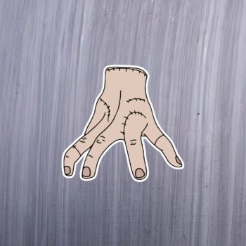 Thing sticker. These stickers are made with printable vinyl with a vinyl top coat that is scratch-resistant and water resistant. Put one on your phone case, laptop, iPad, hard cooler; the possibilities are endless.
