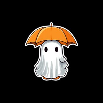 Umbrella Ghost Sticker