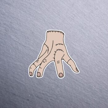 Thing sticker. These stickers are made with printable vinyl with a vinyl top coat that is scratch-resistant and water resistant.