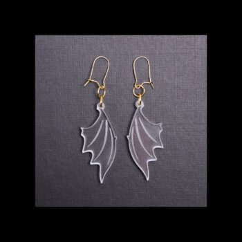 Bat Wing Clear Acrylic Earrings