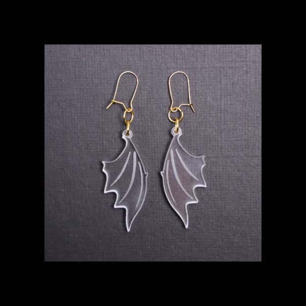 Bat Wing Clear Acrylic Earrings