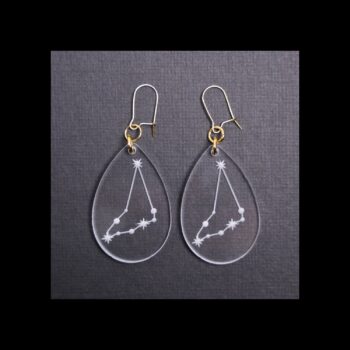 Capricorn Clear Acrylic Earrings