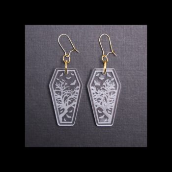 Coffin Clear Acrylic Earrings