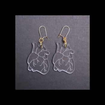 Human Heart Clear Acrylic Earrings