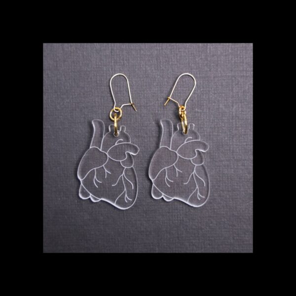 Human Heart Clear Acrylic Earrings