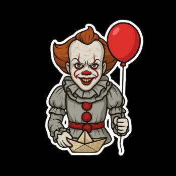 Dancing Clown Sticker. These stickers are made with printable vinyl with a vinyl top coat that is scratch-resistant and water resistant. Put one on your phone case, laptop, iPad, hard cooler; the possibilities are endless.