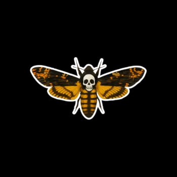Death Moth Silence Sticker. These stickers are made with printable vinyl with a vinyl top coat that is scratch-resistant and water resistant. Put one on your phone case, laptop, iPad, hard cooler; the possibilities are endless.