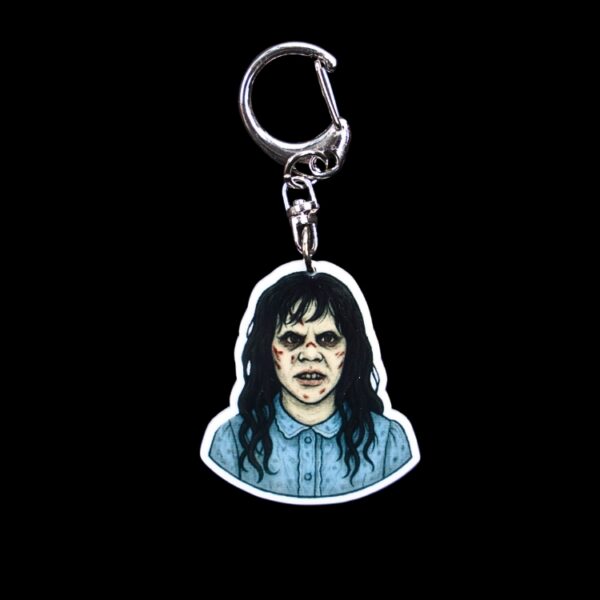 Demon Girl Bag Tag. This bag tag is made with acrylic and heat pressed. Comes with lobster clasp topper that easily hooks to a bag, zippers, and lanyards for fun display and swivels. White backside.