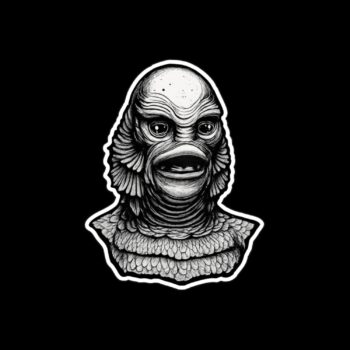 Gillman Sticker. These stickers are made with printable vinyl with a vinyl top coat that is scratch-resistant and water resistant. Put one on your phone case, laptop, iPad, hard cooler; the possibilities are endless.
