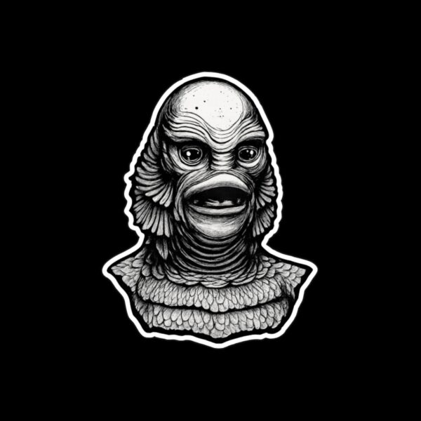 Gillman Sticker. These stickers are made with printable vinyl with a vinyl top coat that is scratch-resistant and water resistant. Put one on your phone case, laptop, iPad, hard cooler; the possibilities are endless.