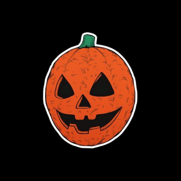 Horror Pumpkin Sticker. These stickers are made with printable vinyl with a vinyl top coat that is scratch-resistant and water resistant. Put one on your phone case, laptop, iPad, hard cooler; the possibilities are endless.