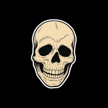 Horror Skull Sticker. These stickers are made with printable vinyl with a vinyl top coat that is scratch-resistant and water resistant. Put one on your phone case, laptop, iPad, hard cooler; the possibilities are endless.