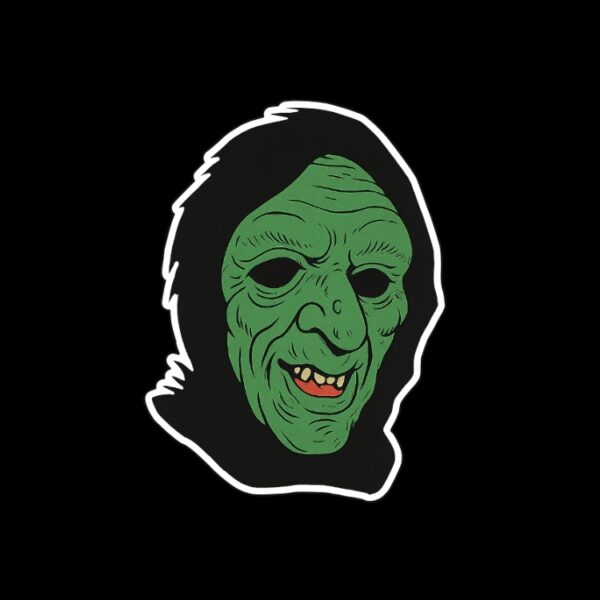Horror Witch Sticker. These stickers are made with printable vinyl with a vinyl top coat that is scratch-resistant and water resistant. Put one on your phone case, laptop, iPad, hard cooler; the possibilities are endless.
