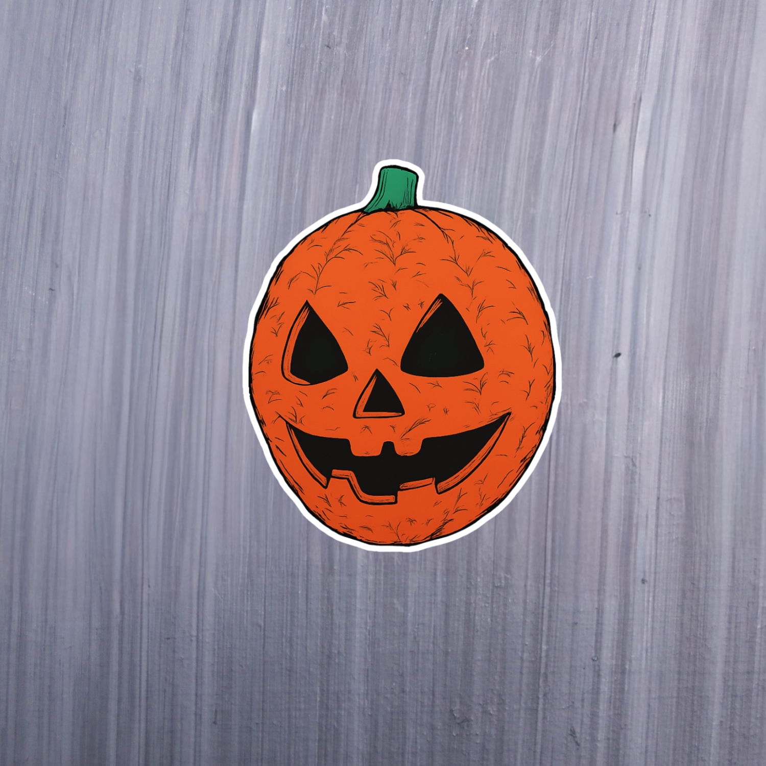 Horror Pumpkin Sticker. These stickers are made with printable vinyl with a vinyl top coat that is scratch-resistant and water resistant. Put one on your phone case, laptop, iPad, hard cooler; the possibilities are endless.