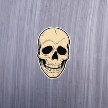Horror Skull Sticker. These stickers are made with printable vinyl with a vinyl top coat that is scratch-resistant and water resistant. Put one on your phone case, laptop, iPad, hard cooler; the possibilities are endless.