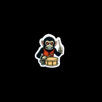 Monkey Pin. These pin are made with thick acrylic and hand heat pressed. Comes with metal pin with black rubber stopper.