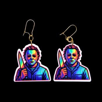 Neon The Shape Earrings. These earrings are made with acrylic and hand heat pressed. Comes with 18k plated gold hooks that is nickel free. Easily put loop through ear and hook back so the earring doesn’t fall out.