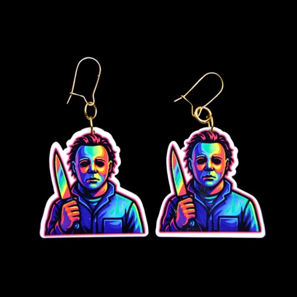 Neon The Shape Earrings. These earrings are made with acrylic and hand heat pressed. Comes with 18k plated gold hooks that is nickel free. Easily put loop through ear and hook back so the earring doesn’t fall out.
