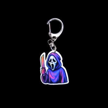 Neon The Voice Bag Tag. This bag tag is made with acrylic and heat pressed. Comes with lobster clasp topper that easily hooks to a bag, zippers, and lanyards for fun display and swivels. White backside.