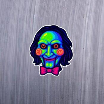 Neon Puppet Sticker. These stickers are made with printable vinyl with a vinyl top coat that is scratch-resistant and water resistant. Put one on your phone case, laptop, iPad, hard cooler; the possibilities are endless.