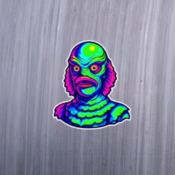 Neon Creature Sticker. These stickers are made with printable vinyl with a vinyl top coat that is scratch-resistant and water resistant. Put one on your phone case, laptop, iPad, hard cooler; the possibilities are endless.