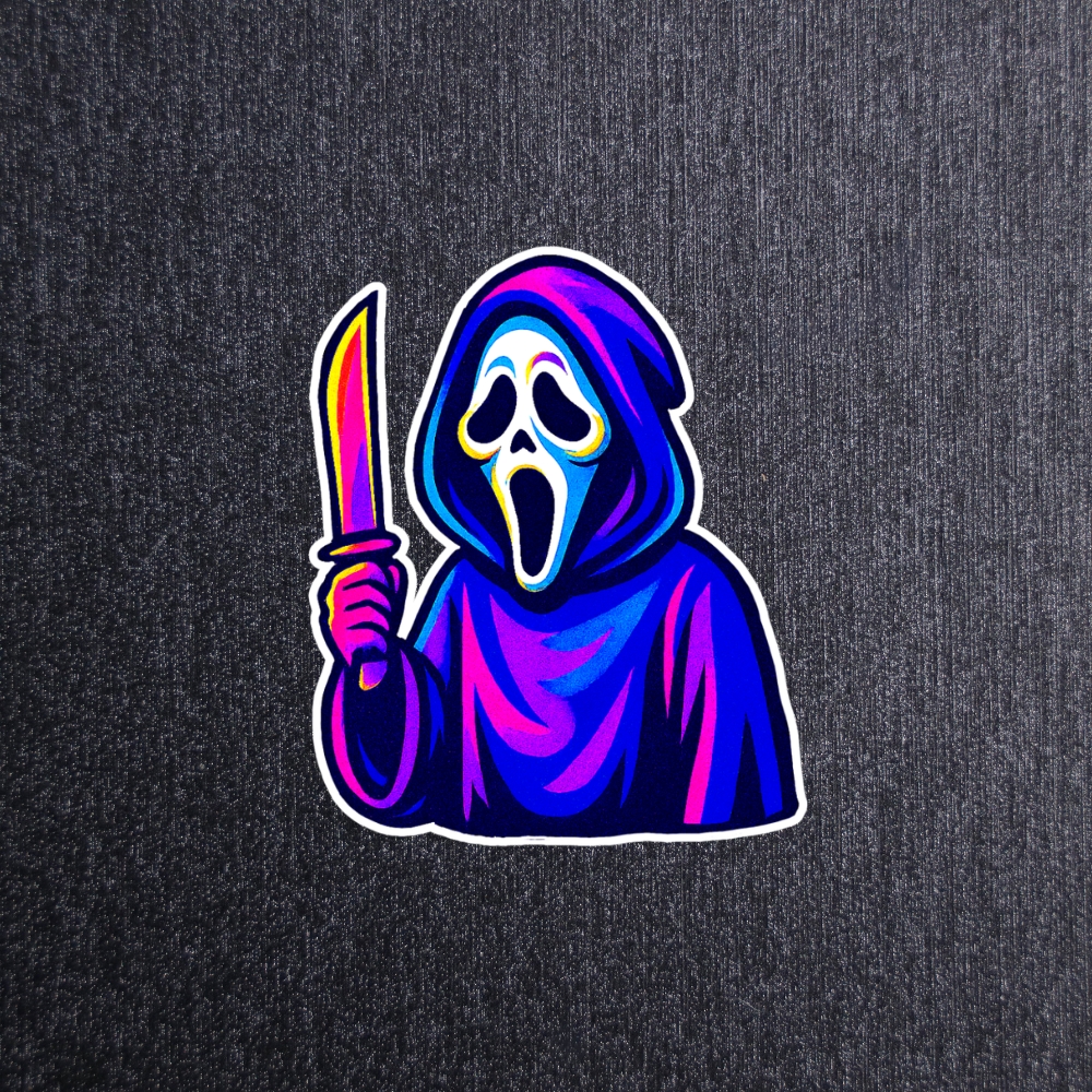 Neon Ghostface Sticker