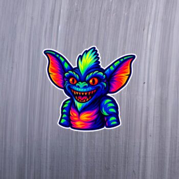 Neon Goblin Sticker. These stickers are made with printable vinyl with a vinyl top coat that is scratch-resistant and water resistant. Put one on your phone case, laptop, iPad, hard cooler; the possibilities are endless.