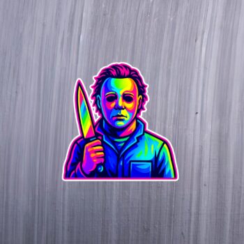 Neon The Shape Sticker. These stickers are made with printable vinyl with a vinyl top coat that is scratch-resistant and water resistant. Put one on your phone case, laptop, iPad, hard cooler; the possibilities are endless.