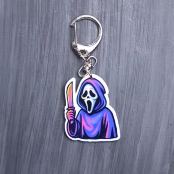 Neon The Voice Bag Tag. This bag tag is made with acrylic and heat pressed. Comes with lobster clasp topper that easily hooks to a bag, zippers, and lanyards for fun display and swivels. White backside.