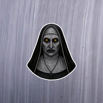 Nun Sticker. These stickers are made with printable vinyl with a vinyl top coat that is scratch-resistant and water resistant. Put one on your phone case, laptop, iPad, hard cooler; the possibilities are endless.