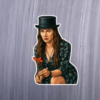 She’s The Hat Sticker. These stickers are made with printable vinyl with a vinyl top coat that is scratch-resistant and water resistant. Put one on your phone case, laptop, iPad, hard cooler; the possibilities are endless.