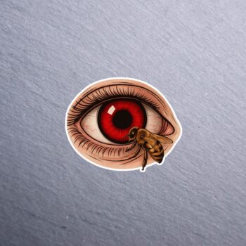 Candy Bee Eye Sticker. These stickers are made with printable vinyl with a vinyl top coat that is scratch-resistant and water resistant.