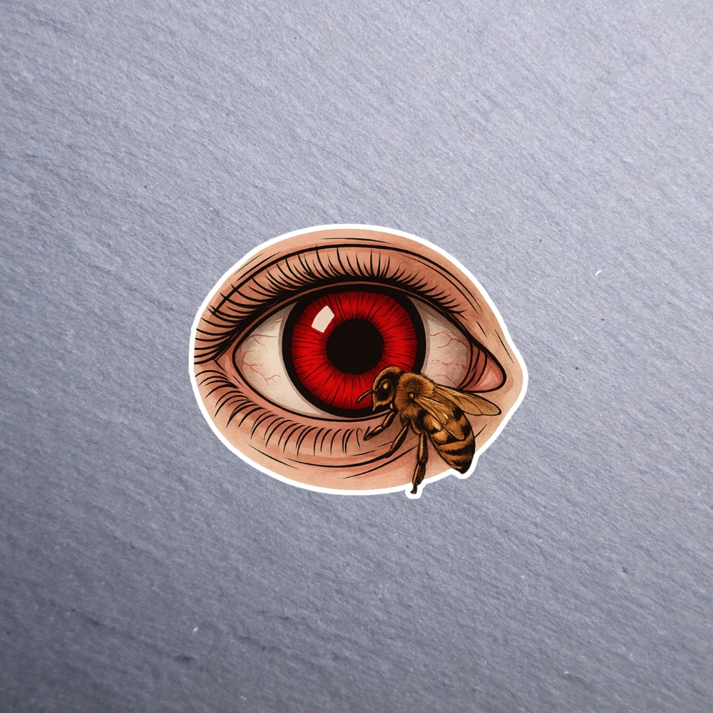 Candy Bee Eye Sticker. These stickers are made with printable vinyl with a vinyl top coat that is scratch-resistant and water resistant.