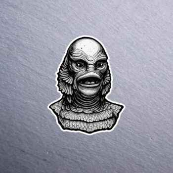 Creature Sticker. These stickers are made with printable vinyl with a vinyl top coat that is scratch-resistant and water resistant.