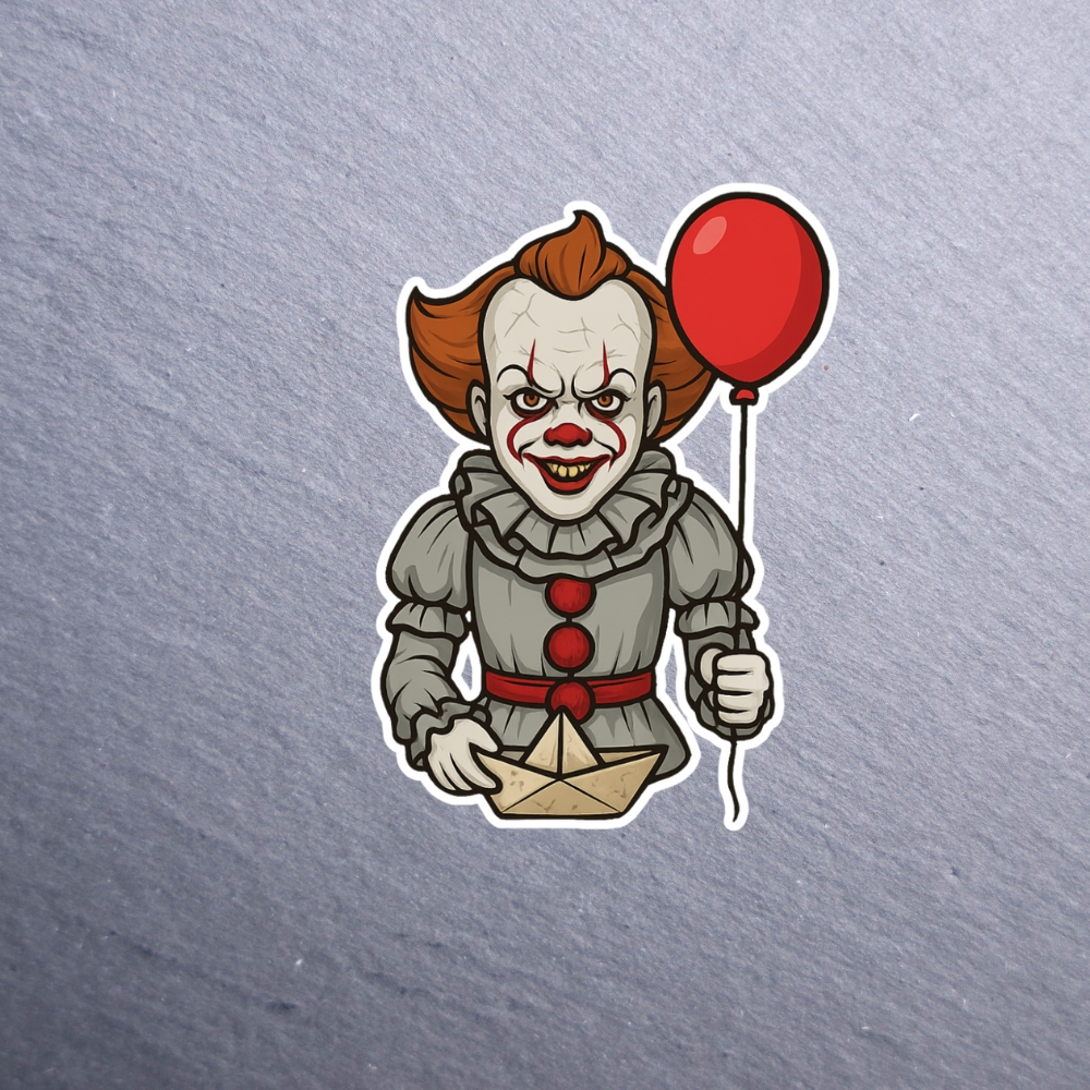 Dancing Clown Sticker. These stickers are made with printable vinyl with a vinyl top coat that is scratch-resistant and water resistant.