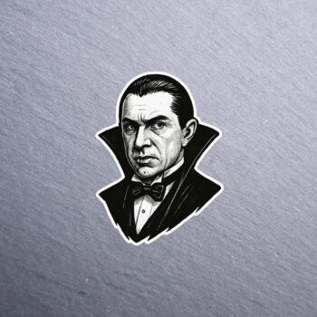 Dracula Sticker. These stickers are made with printable vinyl with a vinyl top coat that is scratch-resistant and water resistant.