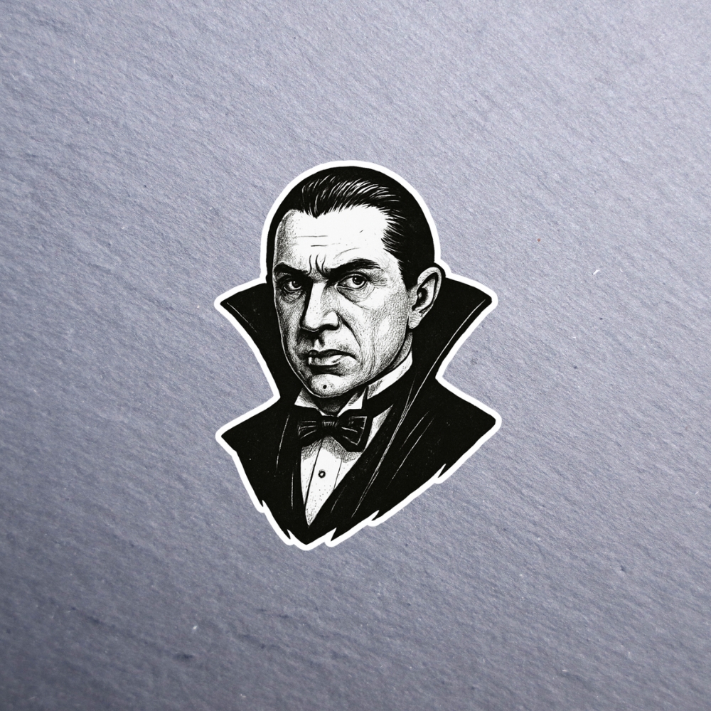 Dracula Sticker. These stickers are made with printable vinyl with a vinyl top coat that is scratch-resistant and water resistant.