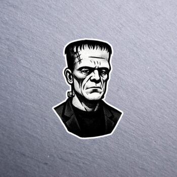 Frank Sticker. These stickers are made with printable vinyl with a vinyl top coat that is scratch-resistant and water resistant.