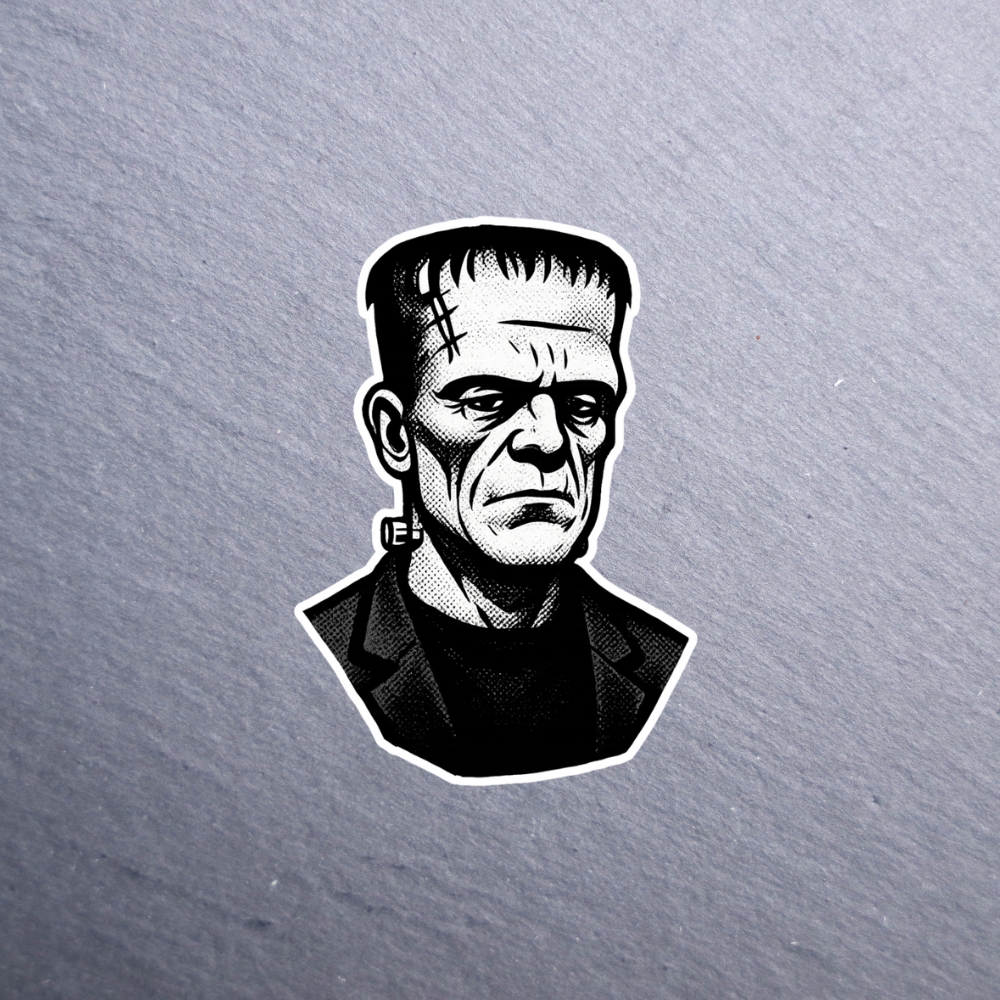 Frank Sticker. These stickers are made with printable vinyl with a vinyl top coat that is scratch-resistant and water resistant.