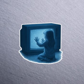 Girl Possessed TV Sticker. These stickers are made with printable vinyl with a vinyl top coat that is scratch-resistant and water resistant.