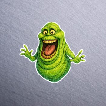 Green Ghost Sticker. These stickers are made with printable vinyl with a vinyl top coat that is scratch-resistant and water resistant.