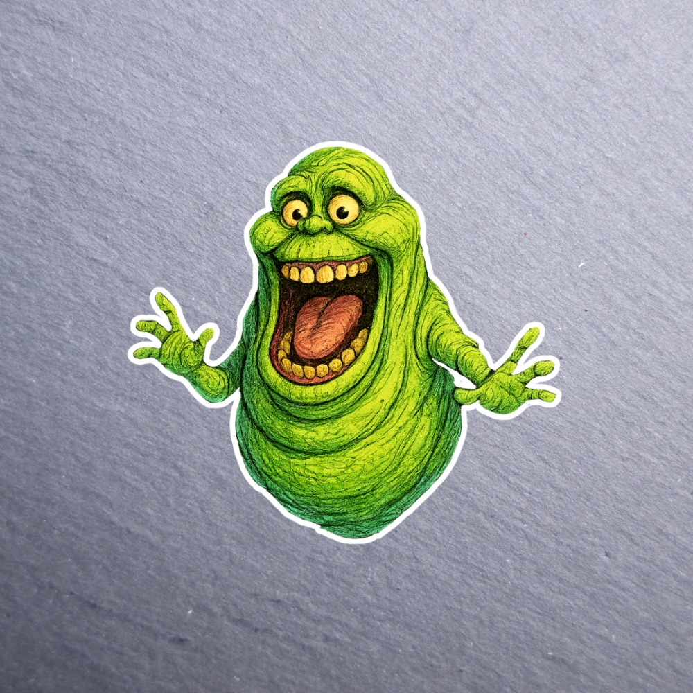 Green Ghost Sticker. These stickers are made with printable vinyl with a vinyl top coat that is scratch-resistant and water resistant.