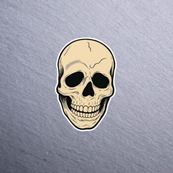 Horror Skull Sticker. These stickers are made with printable vinyl with a vinyl top coat that is scratch-resistant and water resistant.