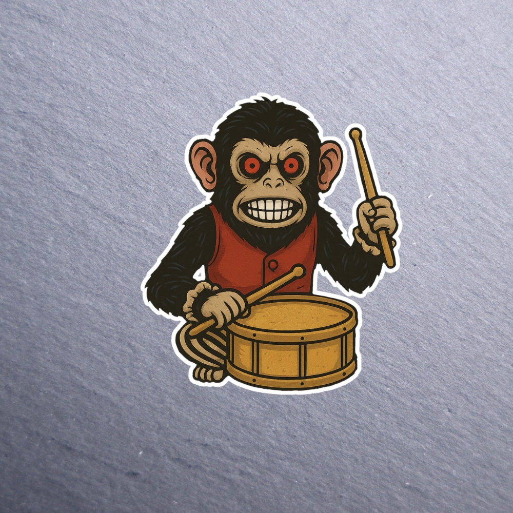 Monkey Sticker. These stickers are made with printable vinyl with a vinyl top coat that is scratch-resistant and water resistant.