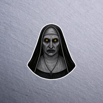 Nun Sticker. These stickers are made with printable vinyl with a vinyl top coat that is scratch-resistant and water resistant.