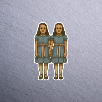 Scary Twins  Sticker. These stickers are made with printable vinyl with a vinyl top coat that is scratch-resistant and water resistant.
