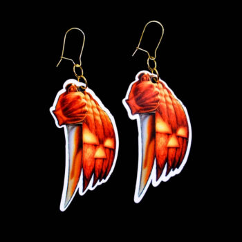 Halloween Jack O'Lantern Earrings. These earrings are made with acrylic and hand heat pressed. Comes with 18k plated gold hooks that is nickel free. Easily put loop through ear and hook back so the earring doesn’t fall out.