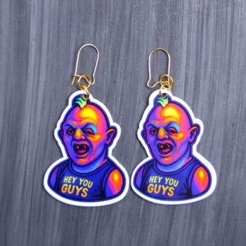 Neon Sloth Earrings. These earrings are made with acrylic and hand heat pressed. Comes with 18k plated gold hooks that is nickel free. Easily put loop through ear and hook back so the earring doesn’t fall out.